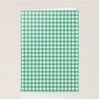 Gingham Check Pattern in Kelly Green and White Stationery Card Gallery Image 2