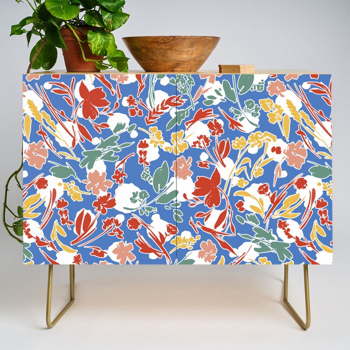 Wild colorful flowery meadow B Credenza Gallery Image 1