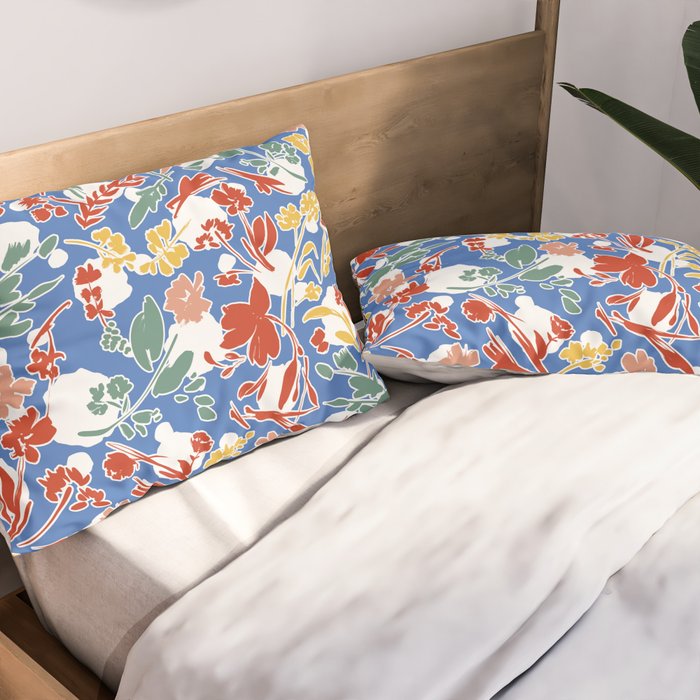 Wild colorful flowery meadow B Pillow Sham Gallery Image 2