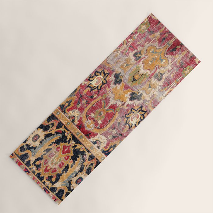 Esfahan Central Persian 17th Century Fragment Print Yoga Mat Gallery Image 1