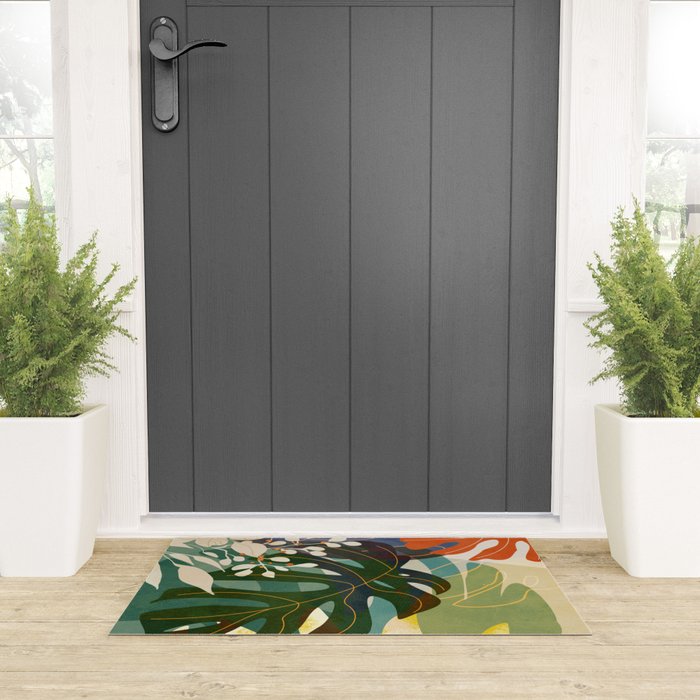 Leaves tropical Welcome Mat Gallery Image 3