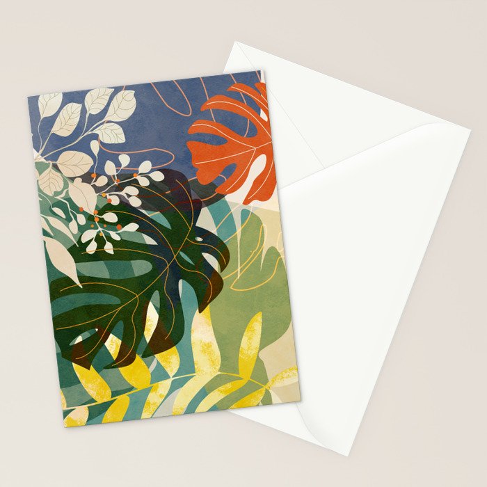 Leaves tropical Stationery Card Gallery Image 2