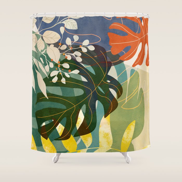 Leaves tropical Shower Curtain Gallery Image 1