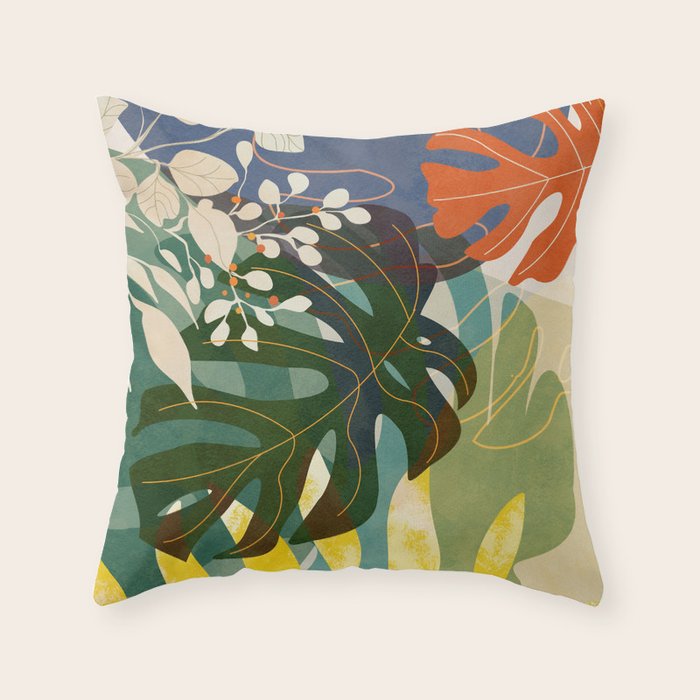 Leaves tropical Throw Pillow Gallery Image 6