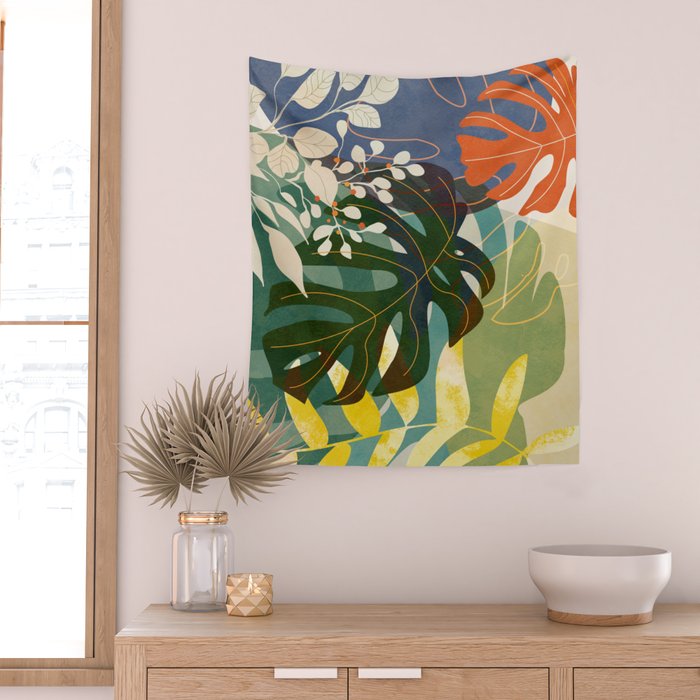 Leaves tropical Wall Tapestry Gallery Image 2