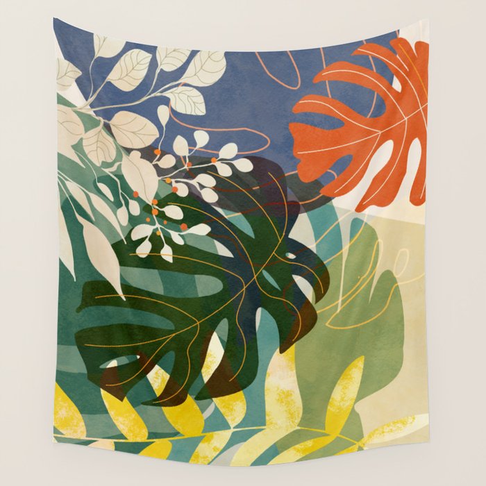 Leaves tropical Wall Tapestry Gallery Image 4