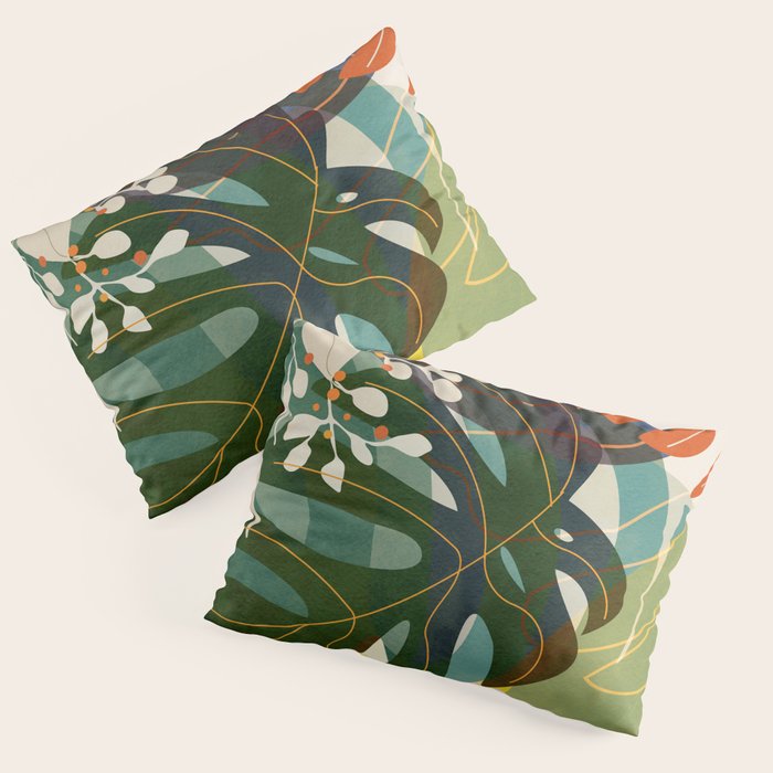 Leaves tropical Pillow Sham Gallery Image 1