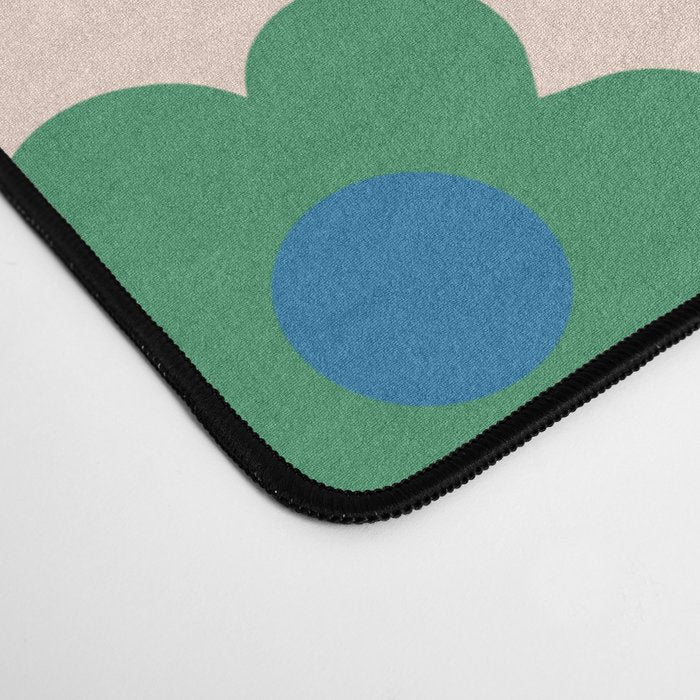 Spring Flower Stripes Cute and Cheerful Floral Pattern Pink Blue Green Mustard Yellow Desk Mat Gallery Image 4