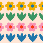 Spring Flower Stripes Cute and Cheerful Floral Pattern Pink Blue Green Mustard Yellow Coffee Mug Gallery Image 2