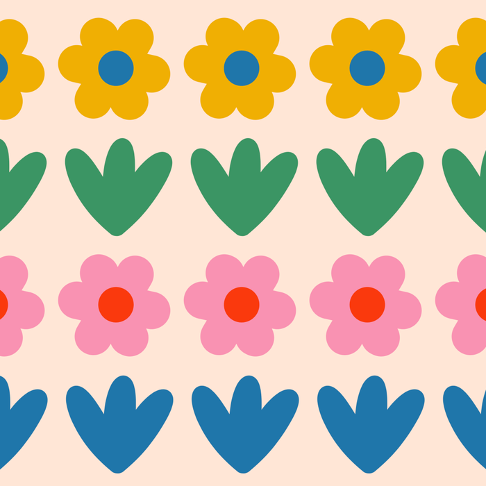 Spring Flower Stripes Cute and Cheerful Floral Pattern Pink Blue Green Mustard Yellow Coffee Mug Gallery Image 2