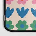 Spring Flower Stripes Cute and Cheerful Floral Pattern Pink Blue Green Mustard Yellow Laptop Sleeve Gallery Image 3