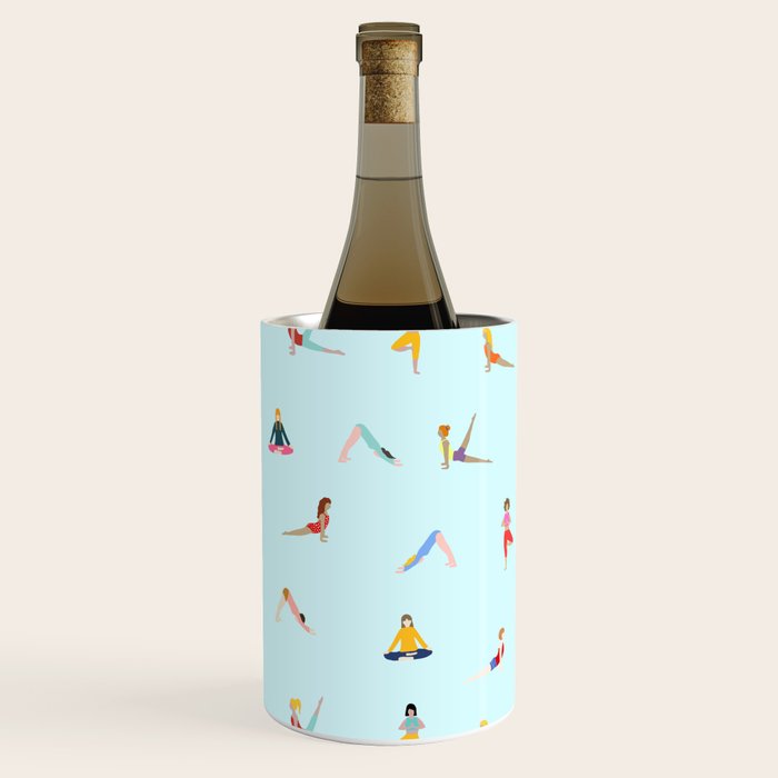 Yoga poses pattern Wine Chiller Gallery Image 3