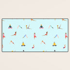 Yoga poses pattern Desk Mat Gallery Image 3