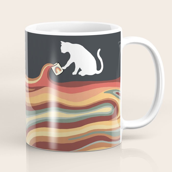 Rainbow cat 1b black magic coffee milk drop Coffee Mug Gallery Image 1