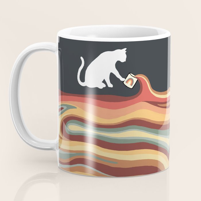 Rainbow cat 1b black magic coffee milk drop Coffee Mug Gallery Image 3
