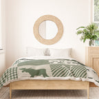 Camping hunter green plaid quilt cheater quilt baby nursery cute pattern bear moose cabin life Duvet Cover Gallery Image 3