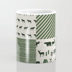 Camping hunter green plaid quilt cheater quilt baby nursery cute pattern bear moose cabin life Coffee Mug Gallery Image 4