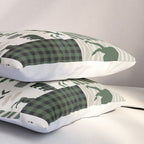 Camping hunter green plaid quilt cheater quilt baby nursery cute pattern bear moose cabin life Pillow Sham Gallery Image 3