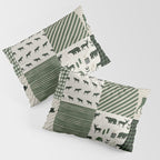 Camping hunter green plaid quilt cheater quilt baby nursery cute pattern bear moose cabin life Pillow Sham Gallery Image 3