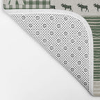Camping hunter green plaid quilt cheater quilt baby nursery cute pattern bear moose cabin life Bath Mat Gallery Image 2