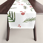 Christmas tree branches and berries - vintage Table Runner Gallery Image 1