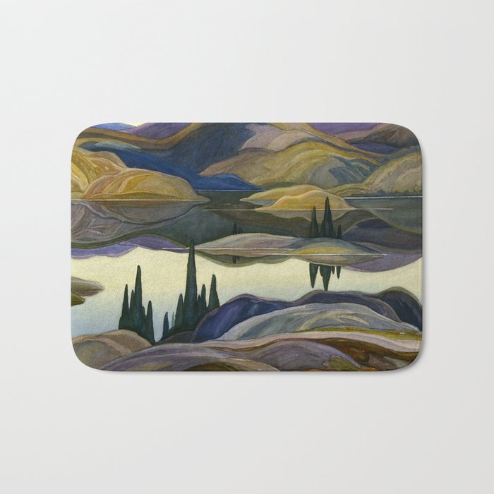 Canadian Landscape Franklin Carmichael Art Nouveau Post-Impressionism Mirror Lake Bath Mat Gallery Image 1