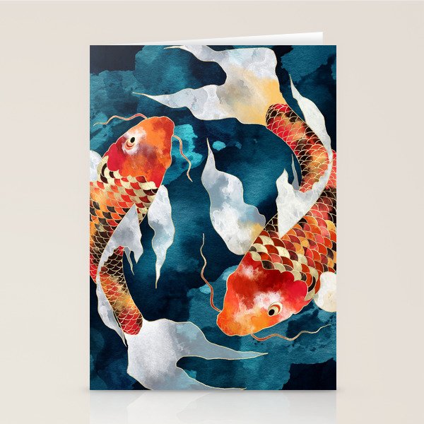 Metallic Koi II Stationery Card Gallery Image 1