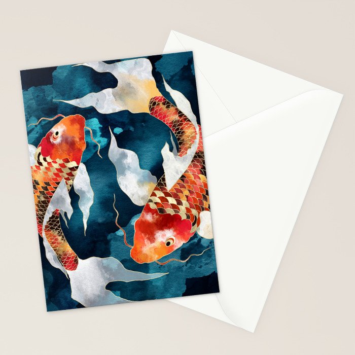 Metallic Koi II Stationery Card Gallery Image 2