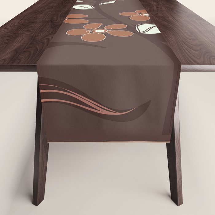 Floral Mocha 2 Table Runner Gallery Image 1