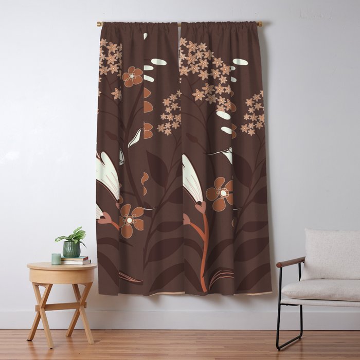 Floral Mocha 2 Window Curtain Gallery Image 5