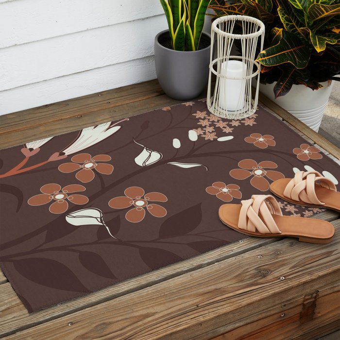 Floral Mocha 2 Outdoor Rug Gallery Image 2