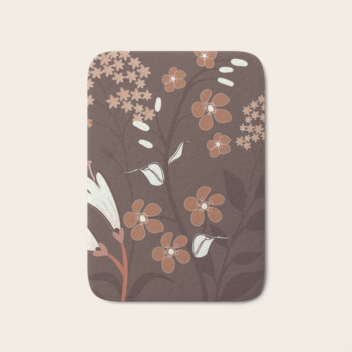Floral Mocha 2 Bath Mat Gallery Image 1