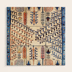 Floral Garden Persian Rug Print Wood Wall Art Gallery Image 1