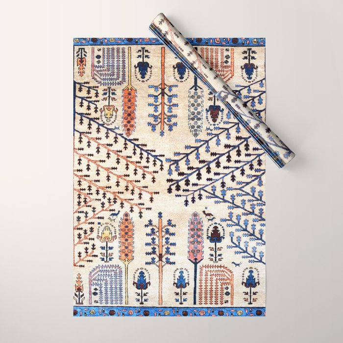 Floral Garden Persian Rug Print Wrapping Paper Gallery Image 1