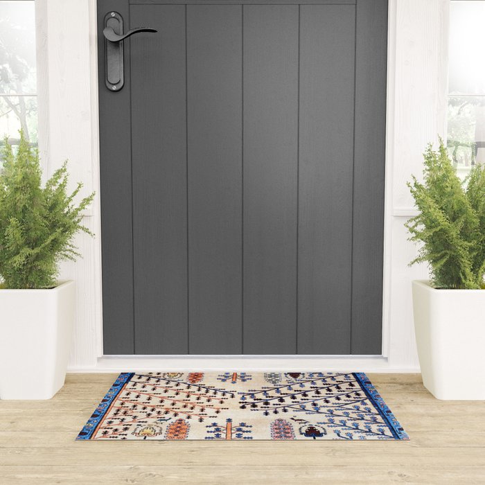 Floral Garden Persian Rug Print Welcome Mat Gallery Image 3