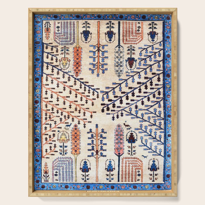 Floral Garden Persian Rug Print Serving Tray Gallery Image 1