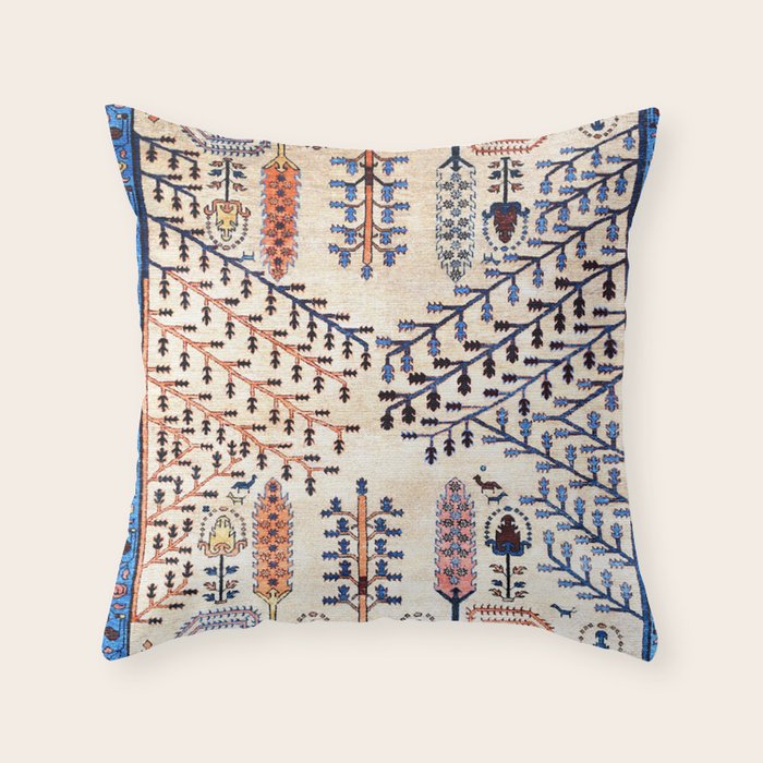 Floral Garden Persian Rug Print Throw Pillow Gallery Image 6