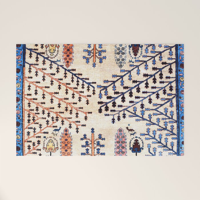 Floral Garden Persian Rug Print Welcome Mat Gallery Image 1