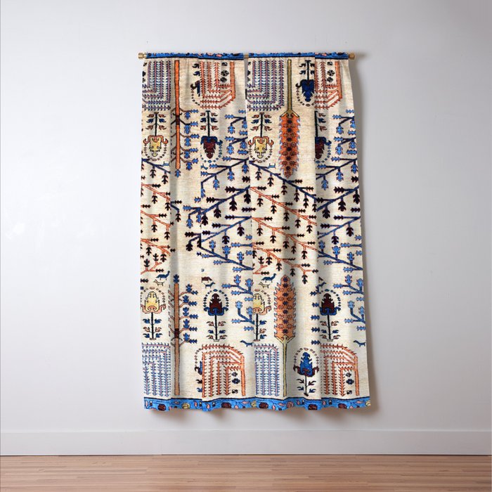 Floral Garden Persian Rug Print Window Curtain Gallery Image 3