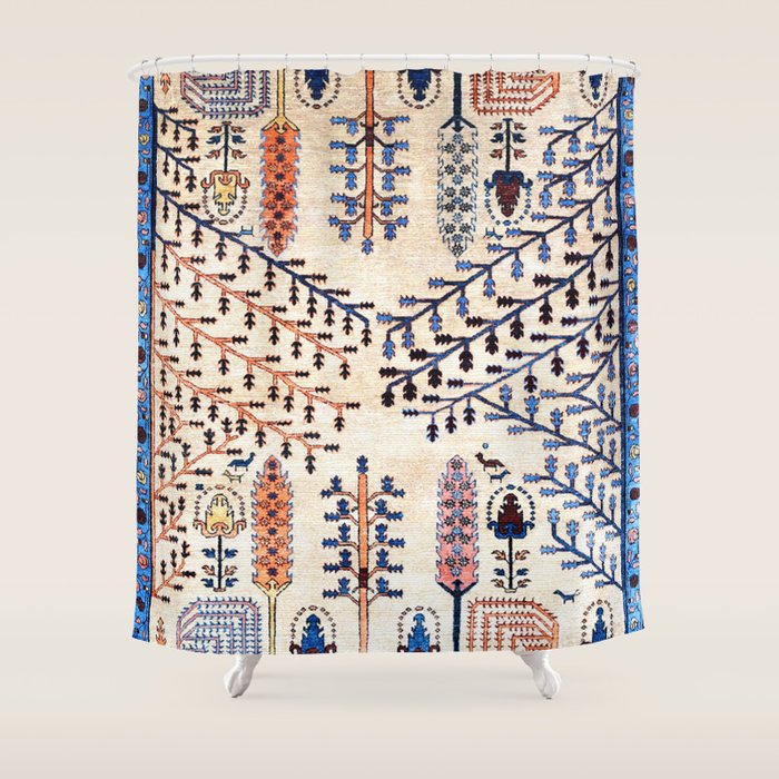 Floral Garden Persian Rug Print Shower Curtain Gallery Image 1