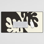 Matisse Inspired Yin Yang Leaf Cutouts in Black & Off White Desk Mat Gallery Image 1