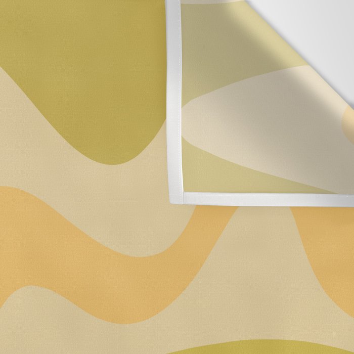 Retro Liquid Swirl Abstract Pattern Square Avocado Lemon Wall Tapestry Gallery Image 3