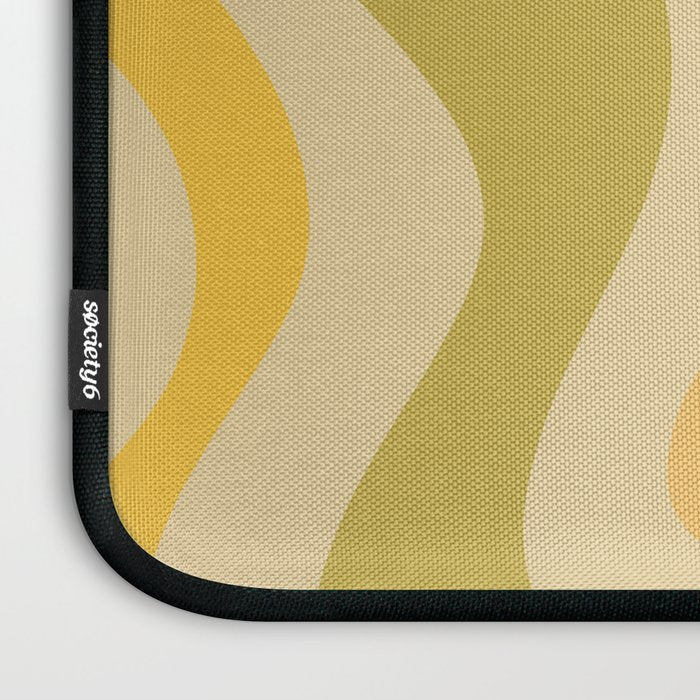 Retro Liquid Swirl Abstract Pattern Square Avocado Lemon Laptop Sleeve Gallery Image 3