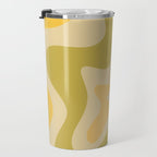 Retro Liquid Swirl Abstract Pattern Square Avocado Lemon Travel Mug Gallery Image 3