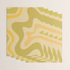 Retro Liquid Swirl Abstract Pattern Square Avocado Lemon Wrapping Paper Gallery Image 3