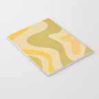 Retro Liquid Swirl Abstract Pattern Square Avocado Lemon Notebook Gallery Image 3