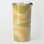 Retro Liquid Swirl Abstract Pattern Square Avocado Lemon Travel Mug Gallery Image 2