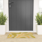 Retro Liquid Swirl Abstract Pattern Square Avocado Lemon Welcome Mat Gallery Image 3