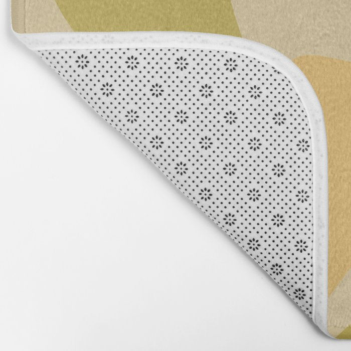 Retro Liquid Swirl Abstract Pattern Square Avocado Lemon Bath Mat Gallery Image 2