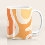 Retro Modern Liquid Swirl Abstract Pattern Square in Tangerine Orange Tones Coffee Mug Gallery Image 1